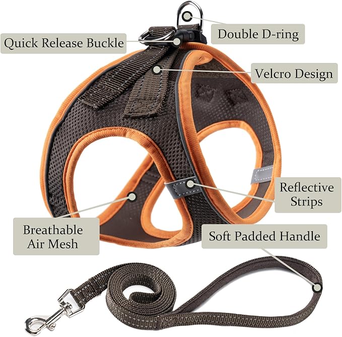 Dog Harness with Leash Set, No Pull Adjustable Reflective Step-in Puppy Pet - Image 2