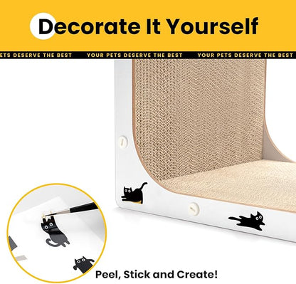 Cat Scratcher Lounge, 23 Inch L-Shaped Cat Scratch Pad, Vertical & Horizontal - Image 4