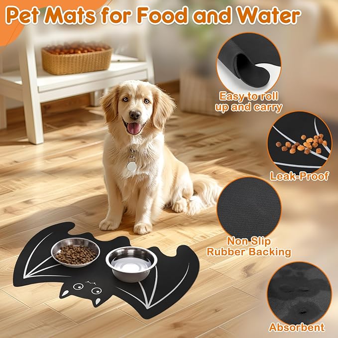 Pet Mats for Food and Water Dog Cat Food Mats Pet Feeding Mat Anti-Slip No - Image 4