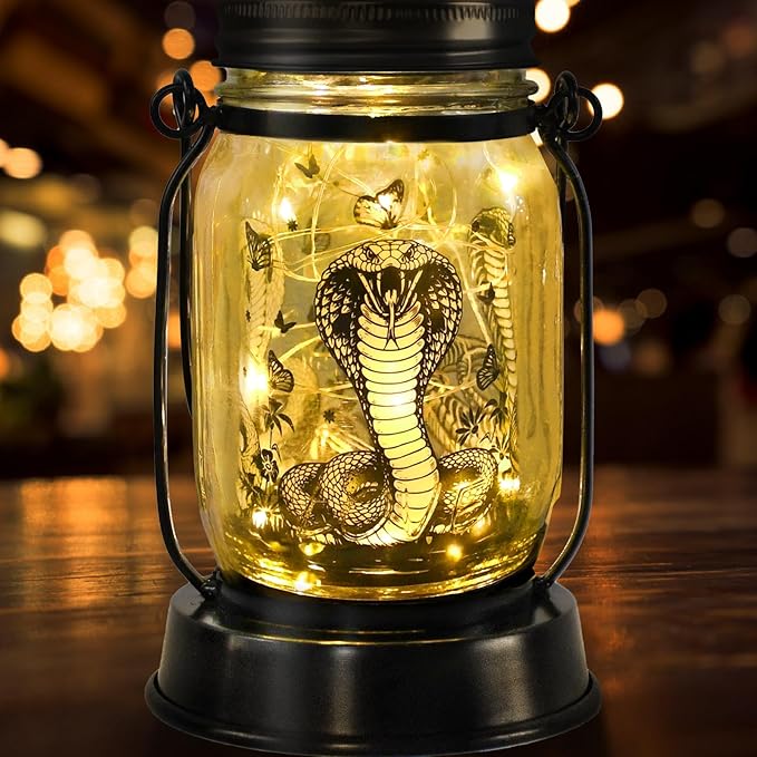 Snake Gifts for Women/Men Snake Solar Lanterns Mom Birthday King Cobra Snakes - Image 8