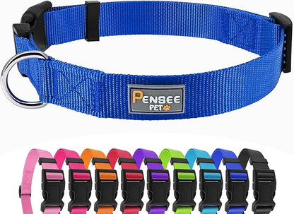 Blue Dog Collar Basic Adjustable Dog Collars by Penseepet