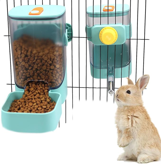 PODOO Rabbit Food Water Dispenser, 24oz No Drip Bunny Water Feeder, 34oz Large by PODOO