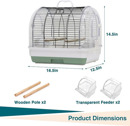 Travel Bird Cage Carrier, Portable Travel Parrot Cage - Image 2