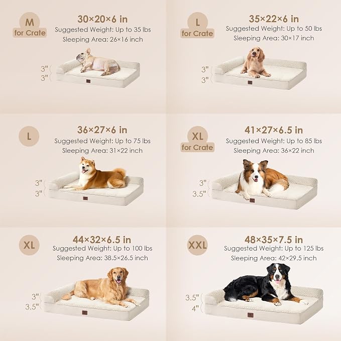 EHEYCIGA Orthopedic Dog Bed Medium Size Dogs, Memory Foam Dog Bed - Image 2