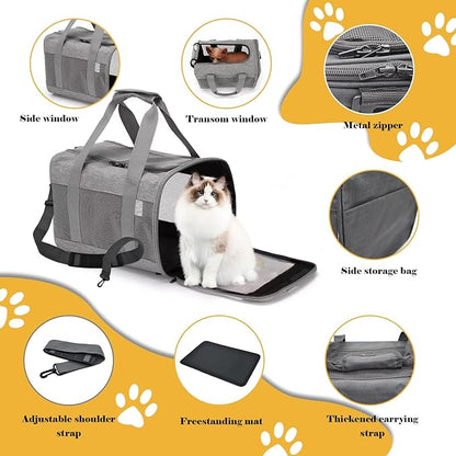 Pet Carrier Bag for Cats, Cat Soft-Sided Carriers Collapsible Ventilated - Image 4