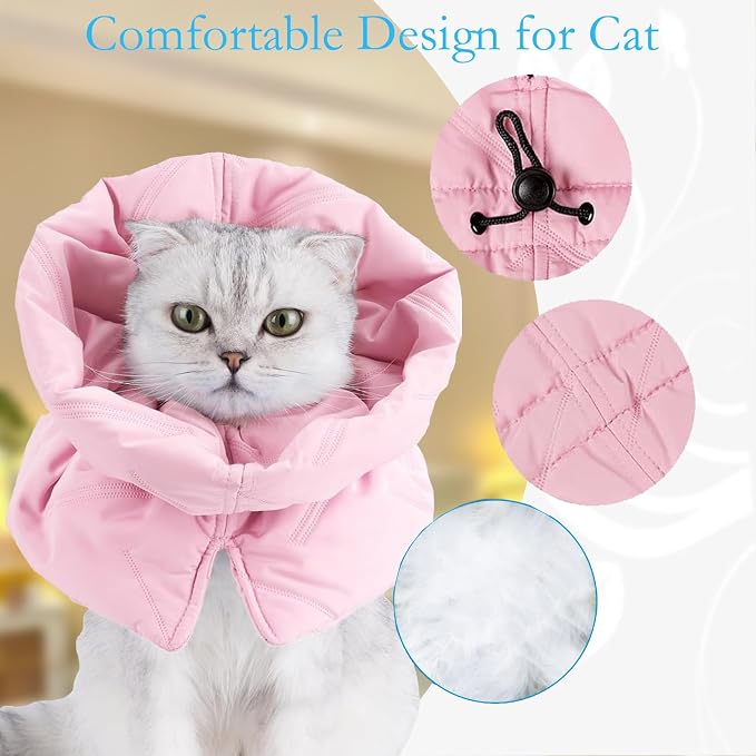 Cat Recovery Collar, Soft Adjustable Cat Cone Alternative, Lightweight - Image 2