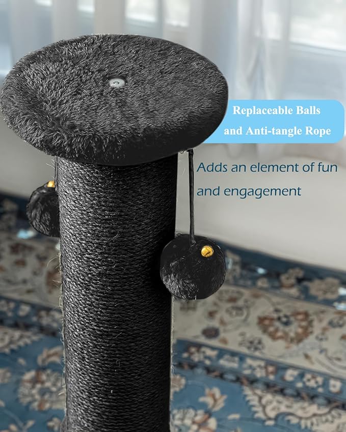 Kilodor 34Inch Tall Cat Scratching Post, 4.3Inch Diameter Large Sisal Cat - Image 4