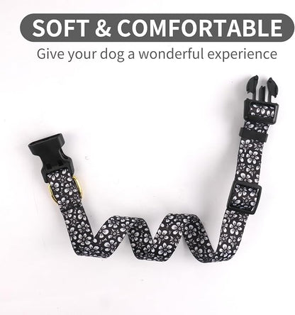 QQPETS Adjustable Soft Dog Collar: Print Flower Pink Multicolor Cute Patterns - Image 4