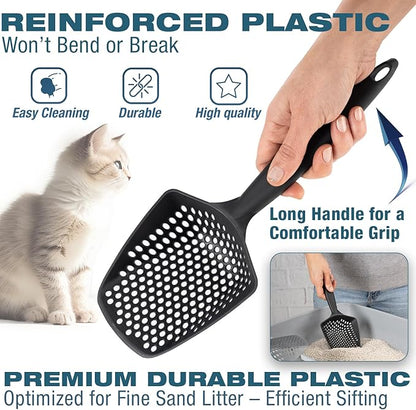 Set of 2 Cat Litter Scoop with Small Holes, Deep Sifting Shovel - Image 2