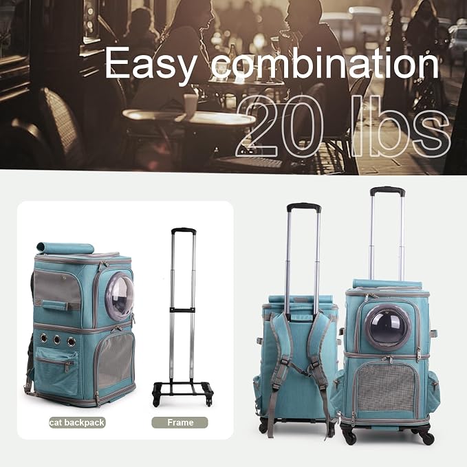 2-in-1 Pet Carrier Backpack for Two Cats or One Dog - Image 5