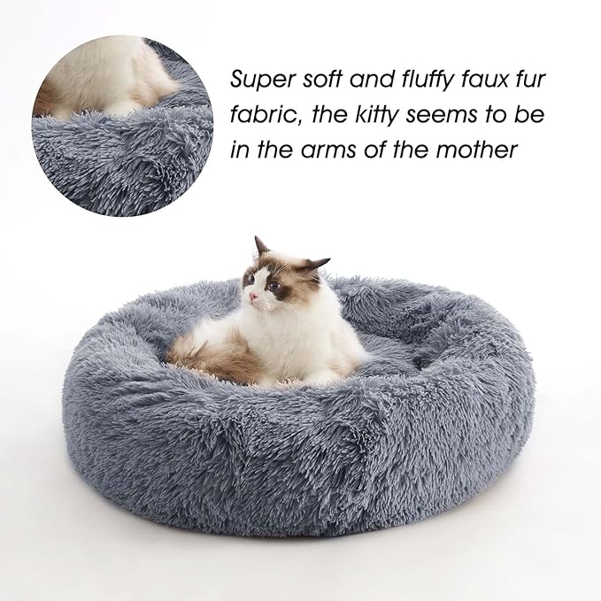 WESTERN HOME WH Calming Dog & Cat Bed, Anti-Anxiety Donut Cuddler Warming Cozy - Image 4