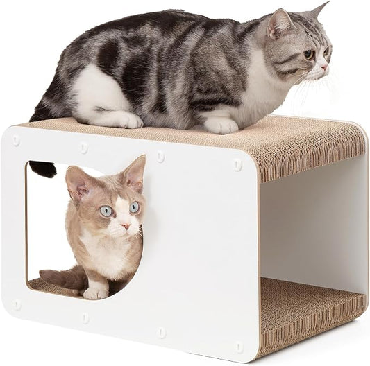 EHEYCIGA Cardboard Cat Scratcher House, 17-Inch Corrugated Cat Scratcher by EHEYCIGA
