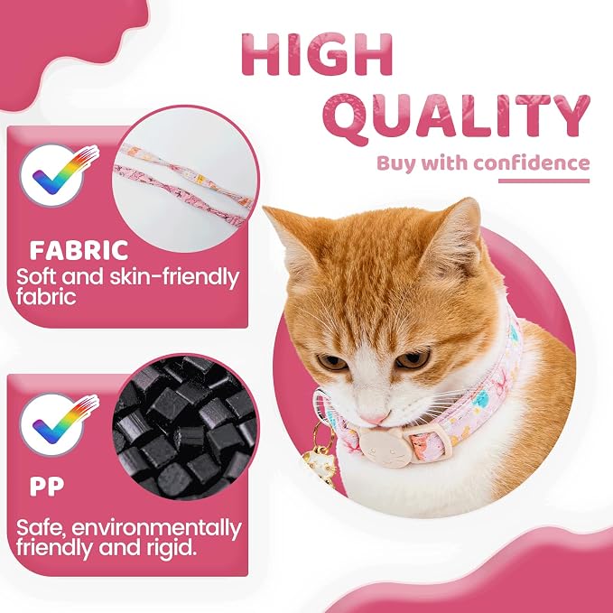 Elegant little tail 2 Pack Cat Collar- Easter Cat Collars Breakaway - Image 3