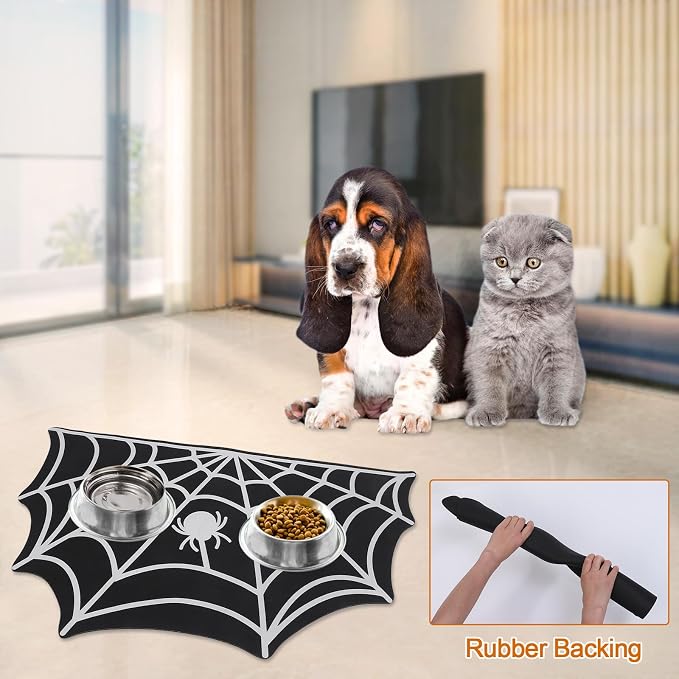 Halloween Pet Mat for Food and Water, Pet Feeding Mat for Dog Cat Bowl - Image 4