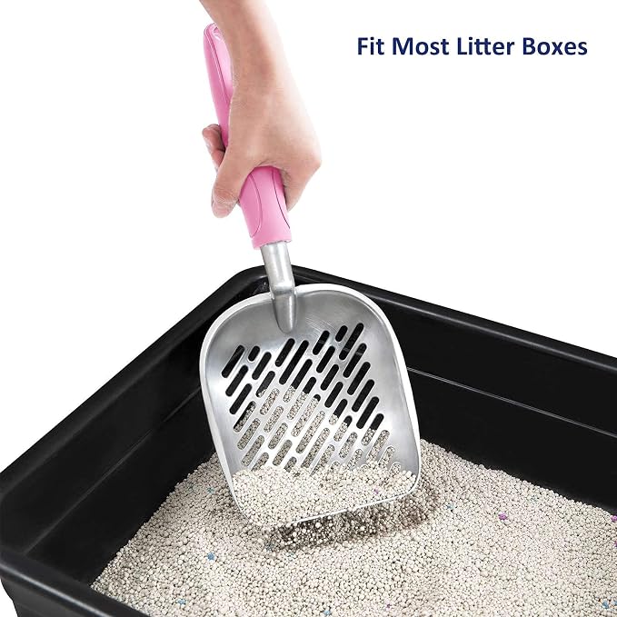 WePet Cat Litter Scoop, Aluminum Alloy Sifter, Kitty Metal Scooper, Deep Shovel - Image 4