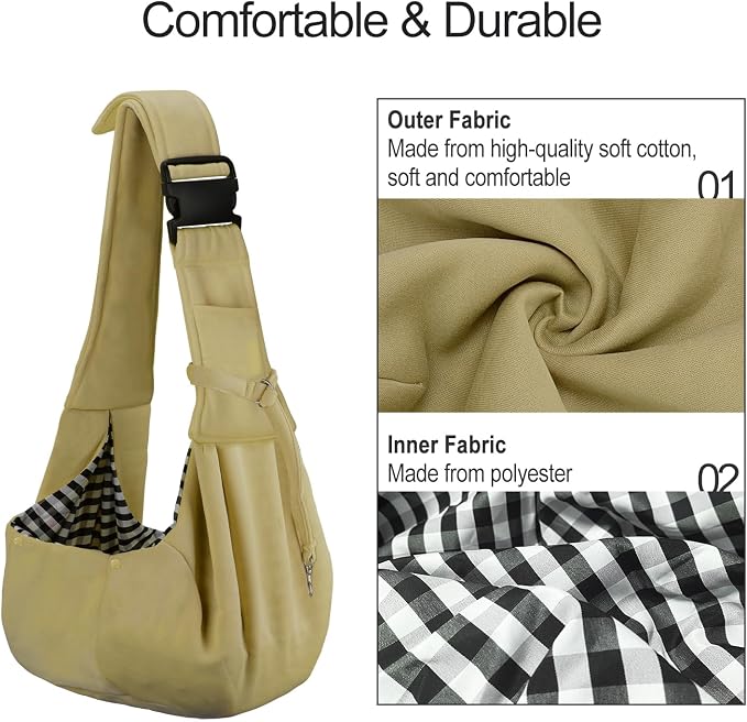 PETLOFT Reversible Dog Cat Sling Carrier, Small Dog Carrier, Adjustable Dog - Image 3