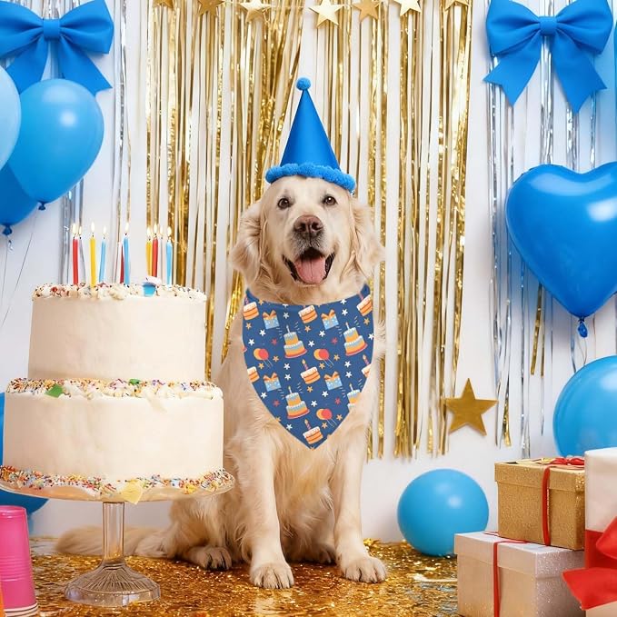 Birthday Dog Bandanas, Reversible Double Side Large Pet Bandanas, Celebration - Image 5