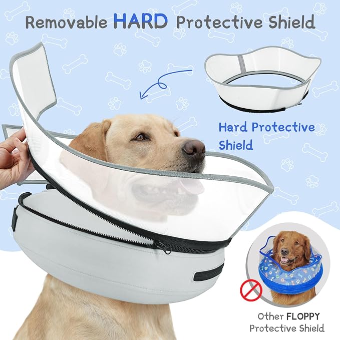 Supet Raised Inflatable Dog Cone Collar to Stop Licking, Soft Dog Cone - Image 3