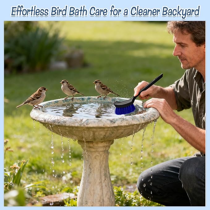 2 Pcs Brush for Bird Baths Blue Hard Bristle Cleaning Brush - Image 7