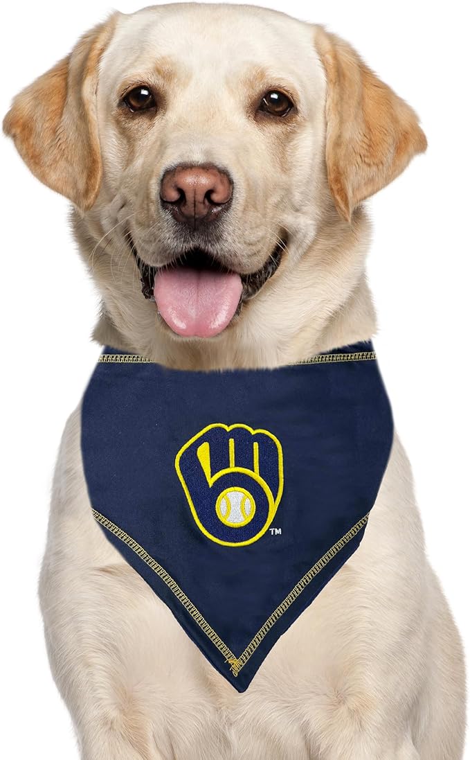 Pets First MLB Milwaukee Brewers TIE Bandana, Large/Extra Large. Dog Bandana - Image 5