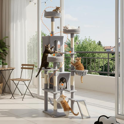 Sweetcrispy Cat Tree 75 Inch, Large Multi-Level Tall Cat Tree Tower - Image 7