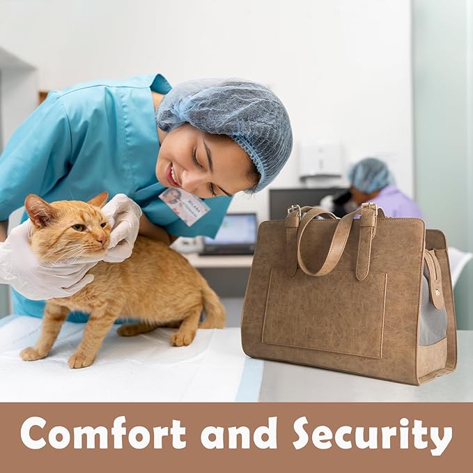 Stylish Pet Carrier Purse Leather Bag - Image 6