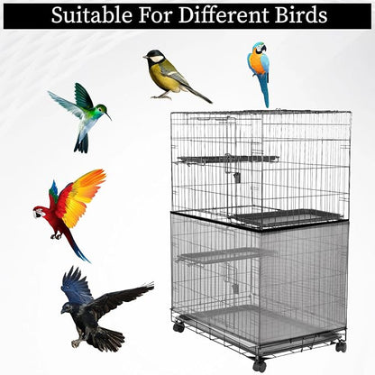 2PCS Adjustable Bird Cage Cover, Bird Cage Seed Catcher, Large Birdcage Cover - Image 6