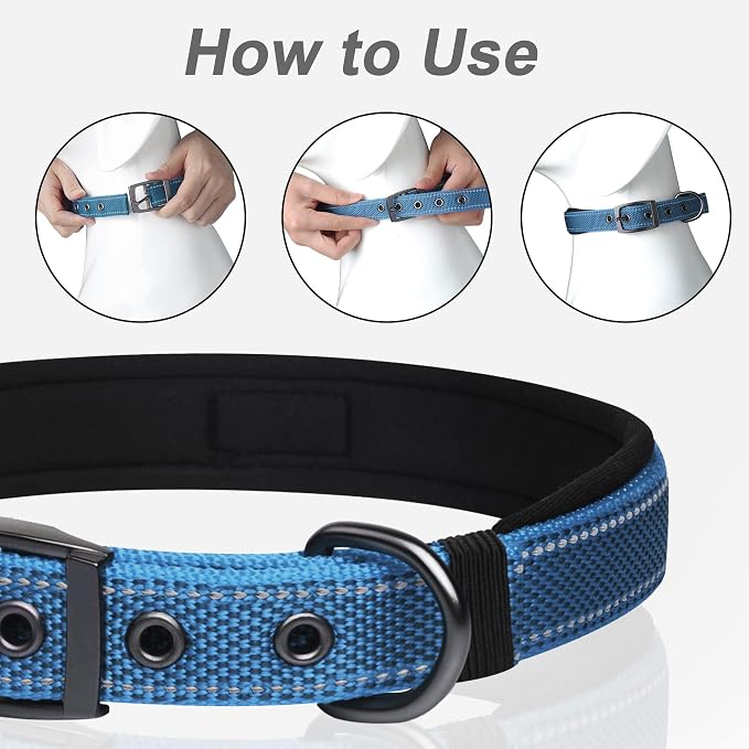 PetiFine Dog Collars for Medium Dogs, Neoprene Padded and Adjustable, - Image 6