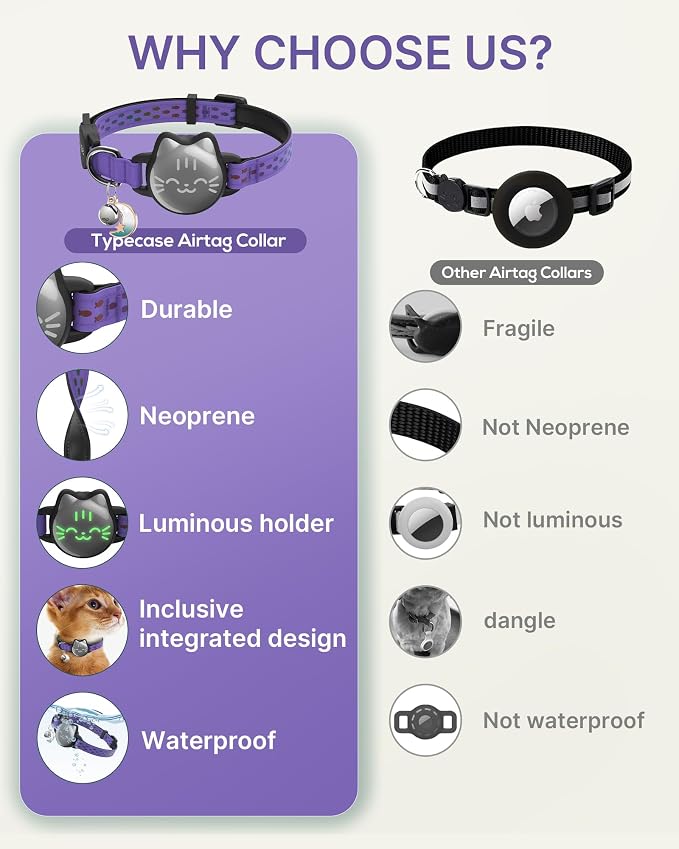 Waterproof Airtag Cat Collar, Breakaway Cat Airtag Collar - Image 3