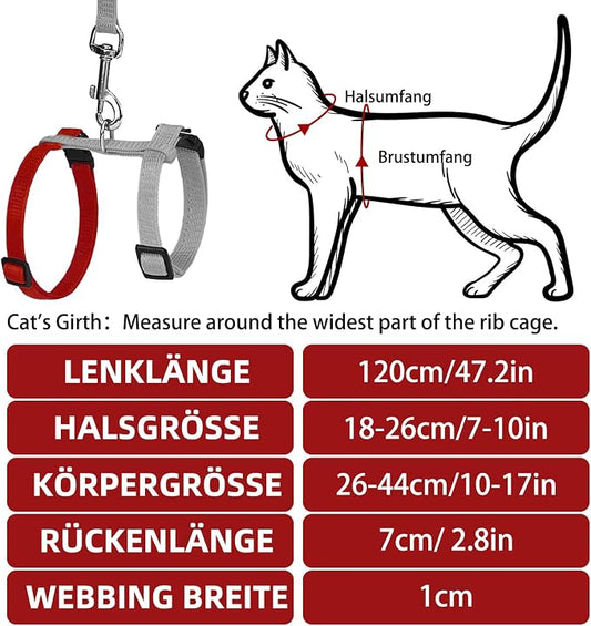 PUPTECK Adjustable Cat Harness and Leash Set Escape Proof Kitten Strap Collar - Image 2