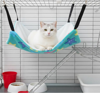 8 Pcs Reversible Cat Hammock Plush Ferret Hammock Hanging Bed - Image 4