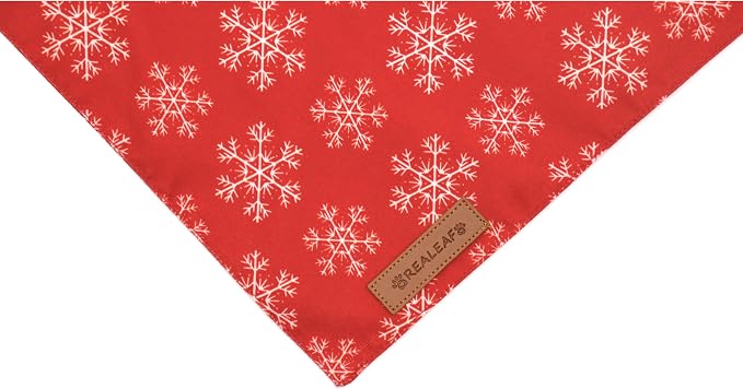 Realeaf Christmas Dog Bandanas 2 Pack, Snowflake and Santa Claus Dog Scarf - Image 5