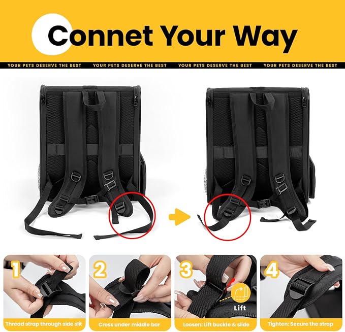 Cat Backpack Carrier for Small Dogs and Cats Fit Up to 15 Lbs, Small Dog - Image 5