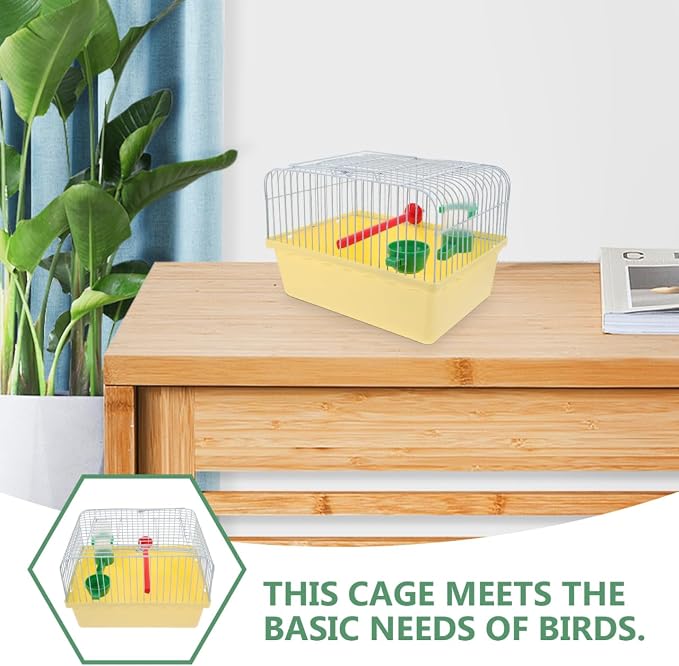 Portable Bird Cage with Waterer Food Box and Perch Lightweight Spacious Travel - Image 8