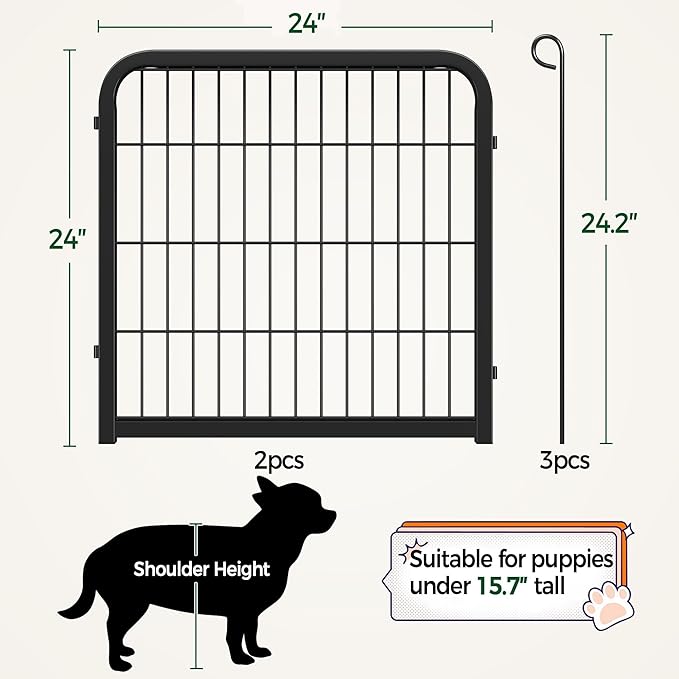 Yaheetech Dog Playpen, 24 inch 2 Panels Dog Pen - Image 2