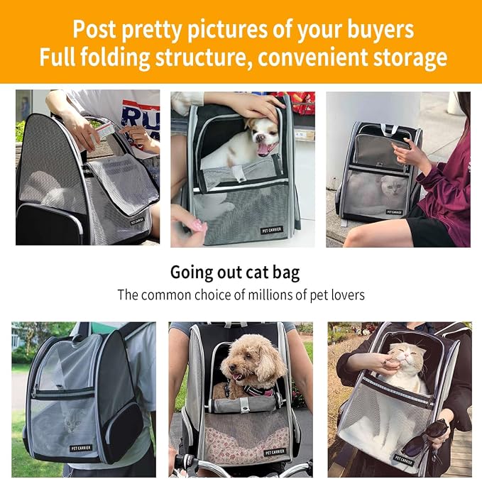 Cat Backpack，Expandable Cat Carrier Backpack, Dog Backpack Carrier and Pet - Image 6