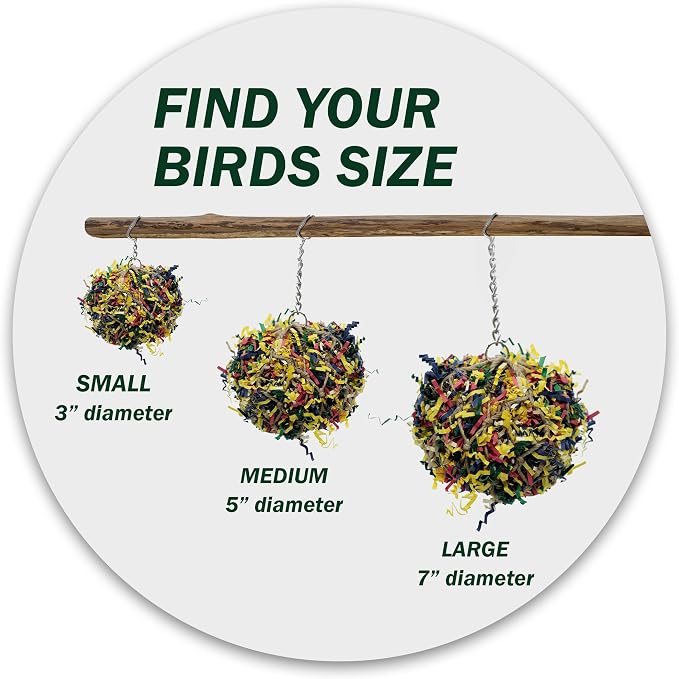 5” Super Shredder Ball Bird Toy - Image 4