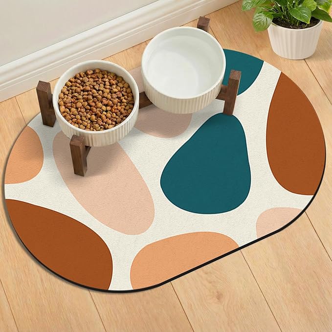 Dog Feeding Mat 24''x16'', Absorbent Pet Food Mat, No Stains Quick Dry Pet by METEOROCK