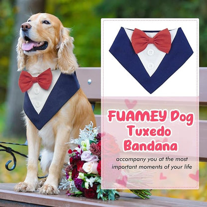 FUAMEY Dog Tuxedo for Large Dogs, Dog Formal Suit Dogs Attire Pet Bow Tie Puppy - Image 6