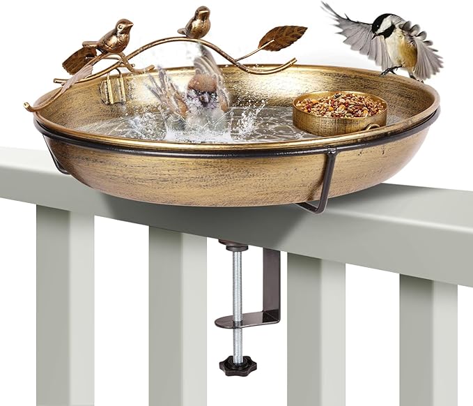 Metal Deck Mounted Bird Bath by KAPWALL