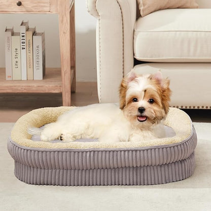 Orthopedic Dog Bed for Small Dogs Breeds, High Density Egg Crate Foam Dog Sofa by DEBANGHOME