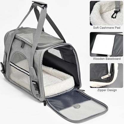 Dog Cat Carrier Soft for Small Pet Up to 16 Lbs TSA Airline Approved Travel - Image 3