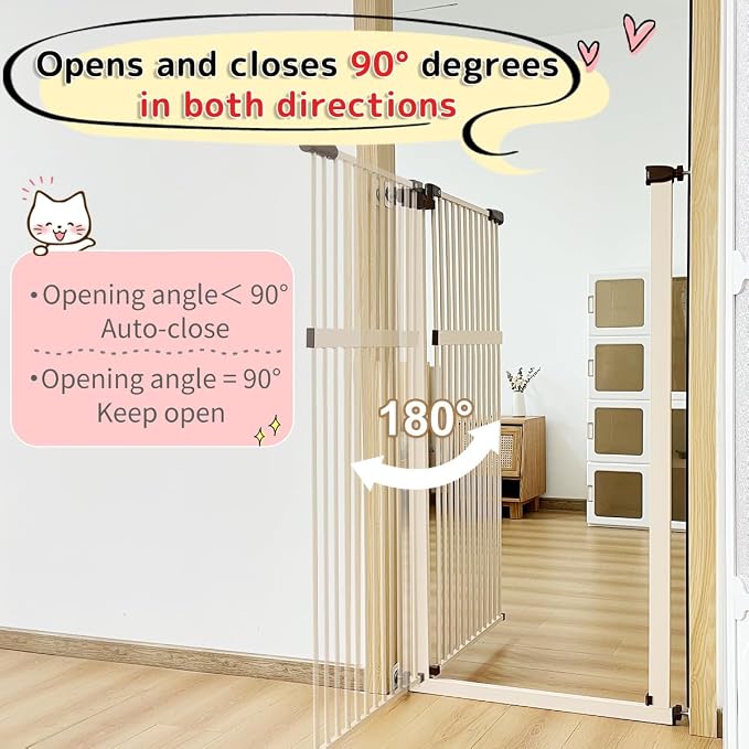 Lumizone Extra Tall Pet Gate 55.12" High Pressure Mounted 50.79"-55.11" Extra - Image 7