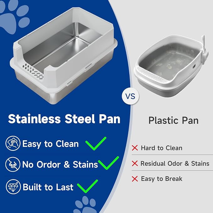 TENTIZON Stainless Steel Cat Litter Box - Image 2