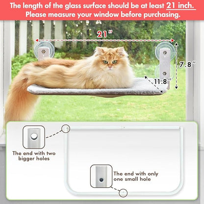 AMOSIJOY Cordless Cat Window Perch, Cat Hammock - Image 2