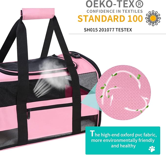 20" Large Cat Carrier Soft Side Dog Carrier Pet Carrier - Image 4