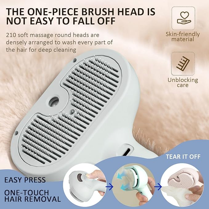 3 In 1 Self Cleaning Steamy Pet Brush, Pets Spray Hair Removal Comb - Image 4