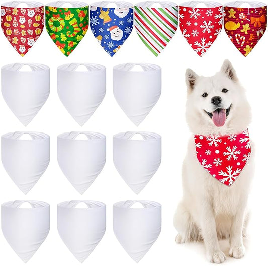 Weewooday 30 Pieces Sublimation Heat Transfer Dog Bandana Triangle Dog Scarf by Weewooday