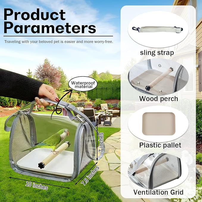 Portable Bird Travel Carrier - Image 2