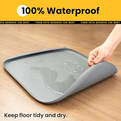 Silicone Dog Food Mat with Side Pocket & Hook Hole, Soft Raised Edges, Easy - Image 7